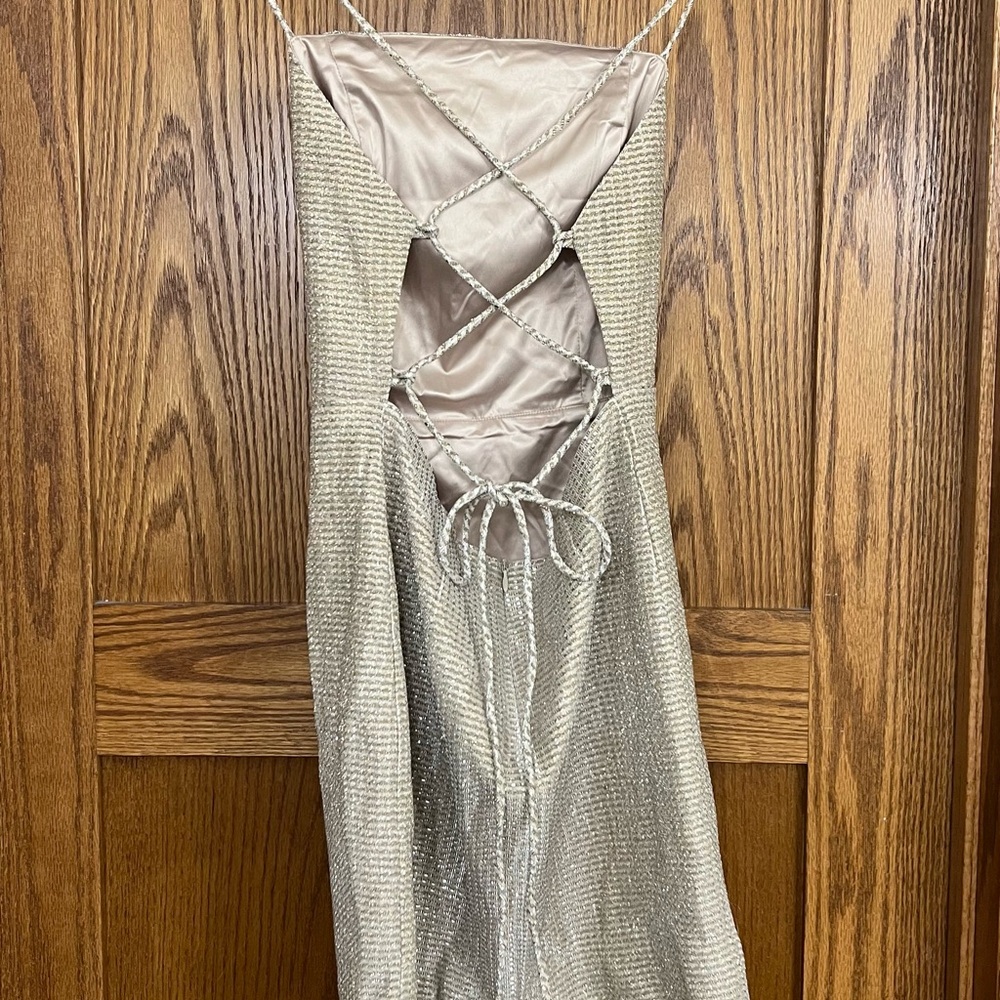 Lulu's Chic Gold Mini Dress - Picture 2 of 5